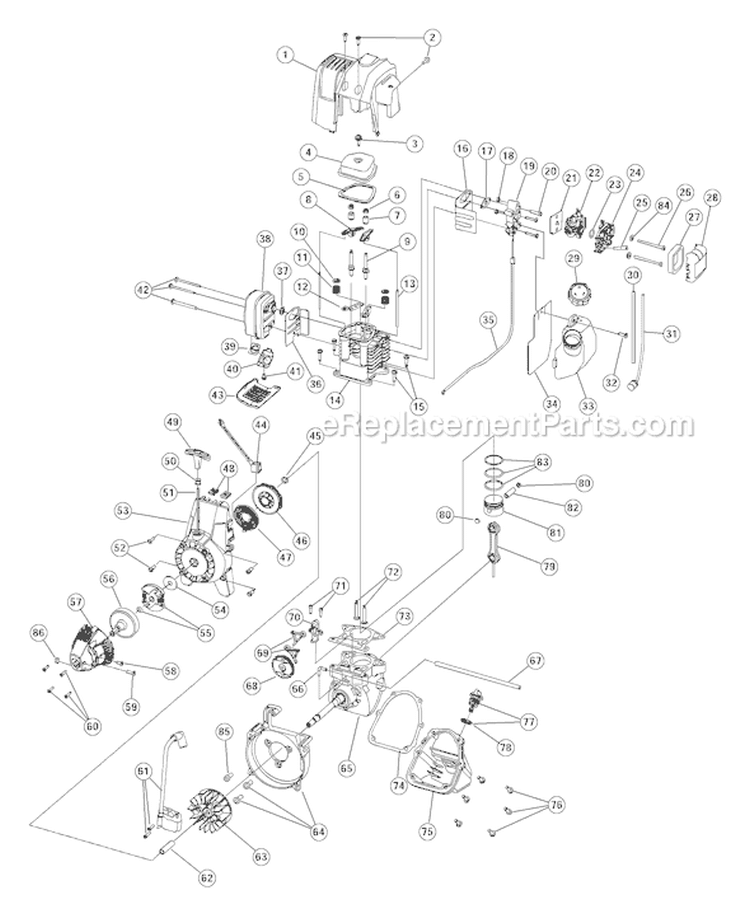 Page B Diagram and Parts List for YM26CO 41AD26OG901 Yard Man Trimmer